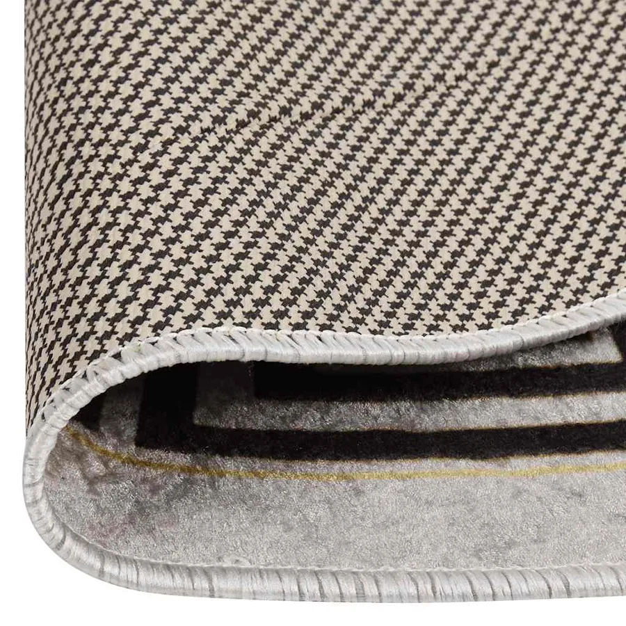 Tapis lavable antidérapant φ120 cm beige clair - 4