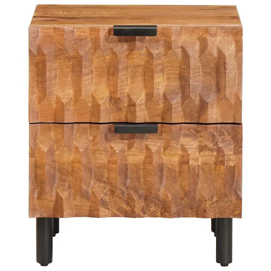 Cabinet de chevet Marron 40 x 33 x 46 cm Bois de mangue massif - 3