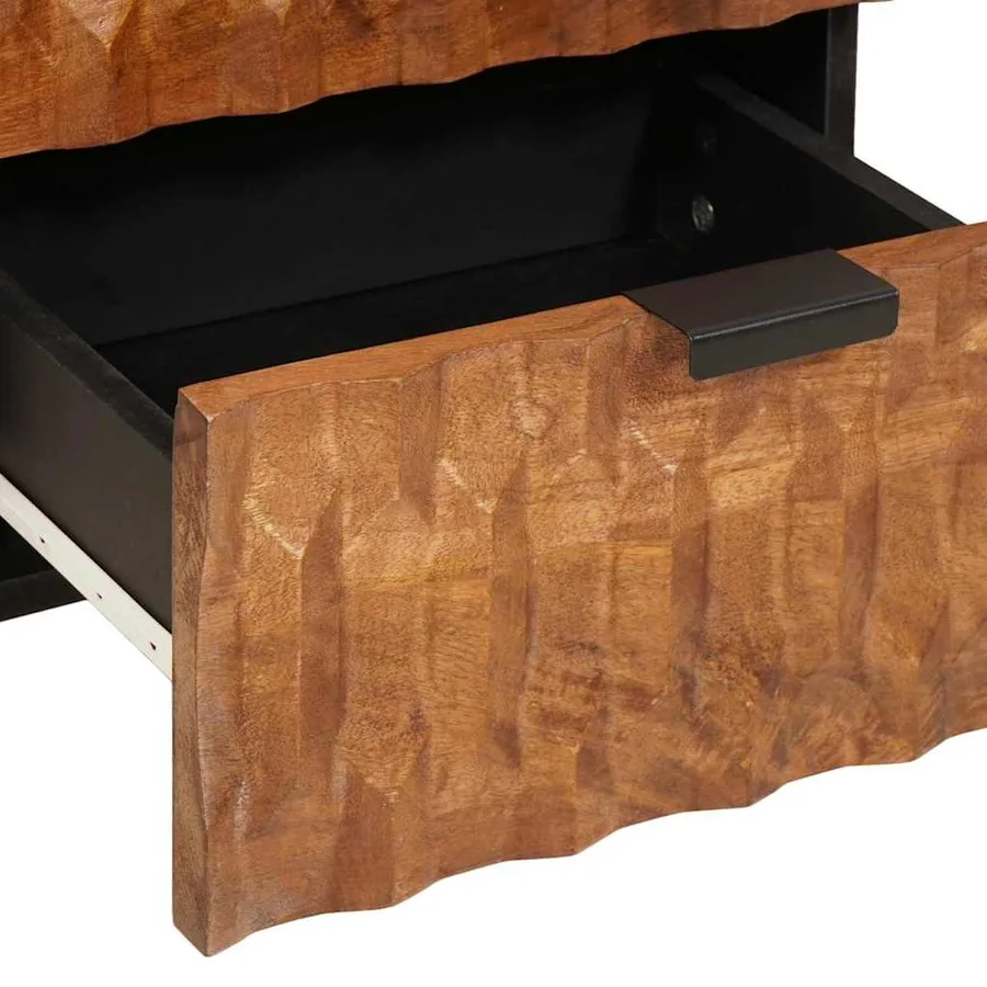 Cabinet de chevet Marron 40 x 33 x 46 cm Bois de mangue massif - 7