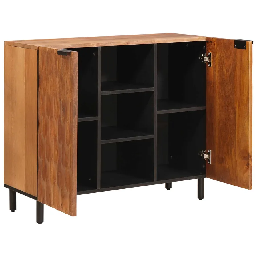 Buffet avec étagère Finition Acacia Brun 90 x 33 x 75 cm - 2