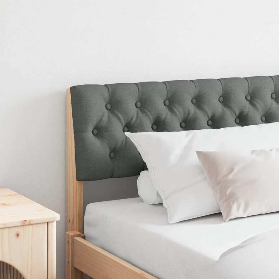 Tête de lit capitonnée Gris foncé 180 cm Pin massif