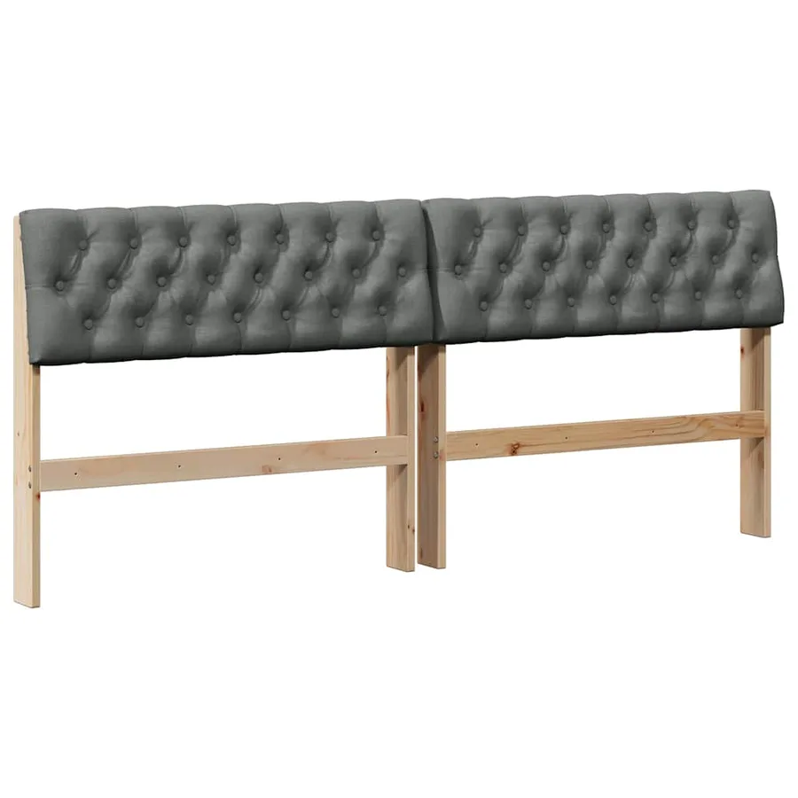 Tête de lit capitonnée Gris foncé 180 cm Pin massif - 2