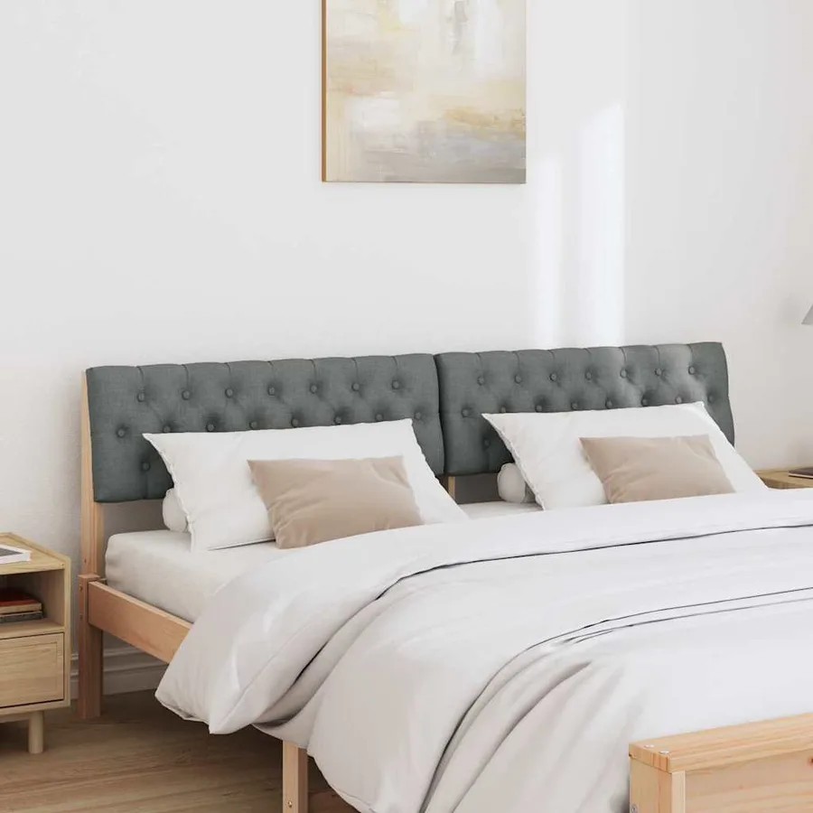 Tête de lit capitonnée Gris foncé 180 cm Pin massif - 3