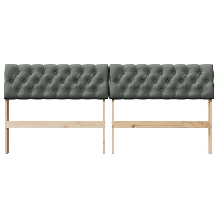 Tête de lit capitonnée Gris foncé 180 cm Pin massif - 4