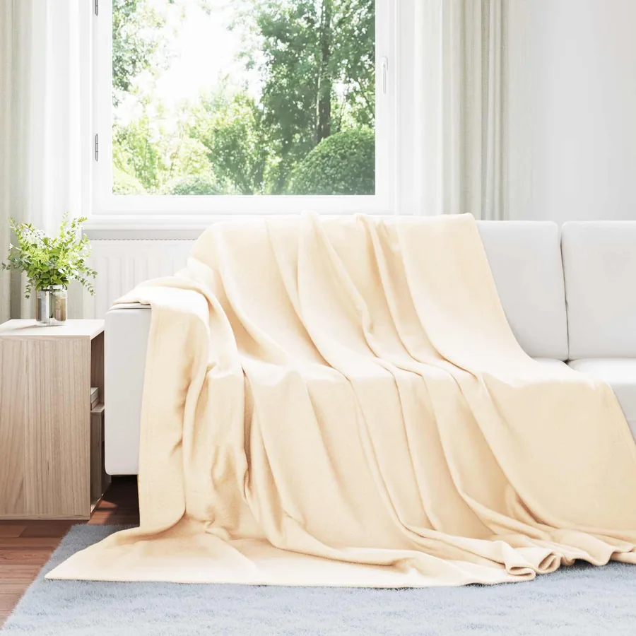 Couvertures à jeter 24 pcs Crème 240 x 220 cm Toison