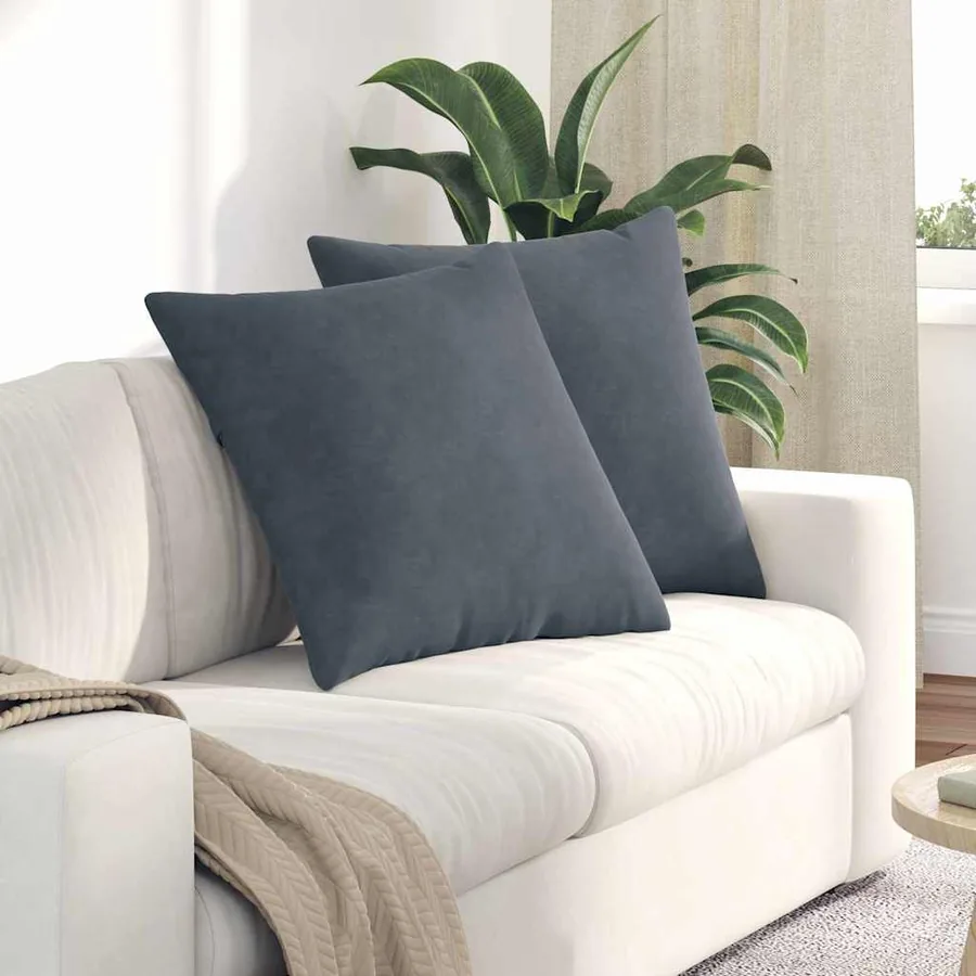 Coussins de canapé 2 pcs Gris foncé 80 x 80 cm