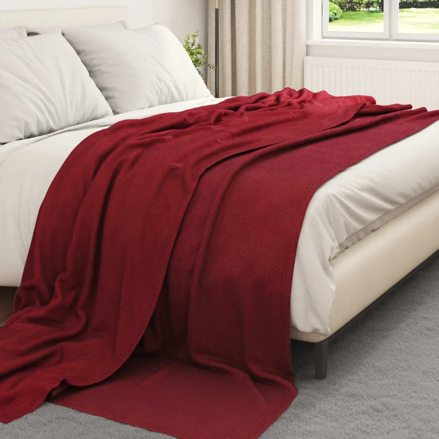 Couvertures à jeter 6 pcs Rouge Bordeaux 240 x 220 cm Toison - 3