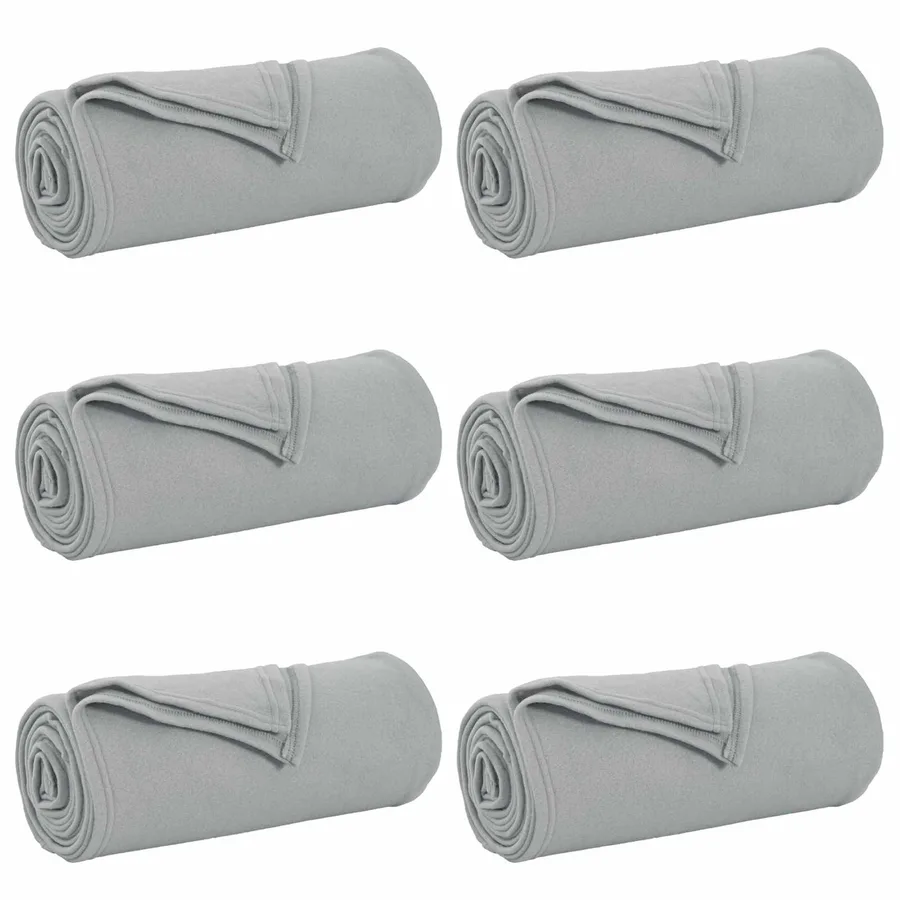 Couvertures à jeter 6 pcs Gris 240 x 220 cm Toison - 2