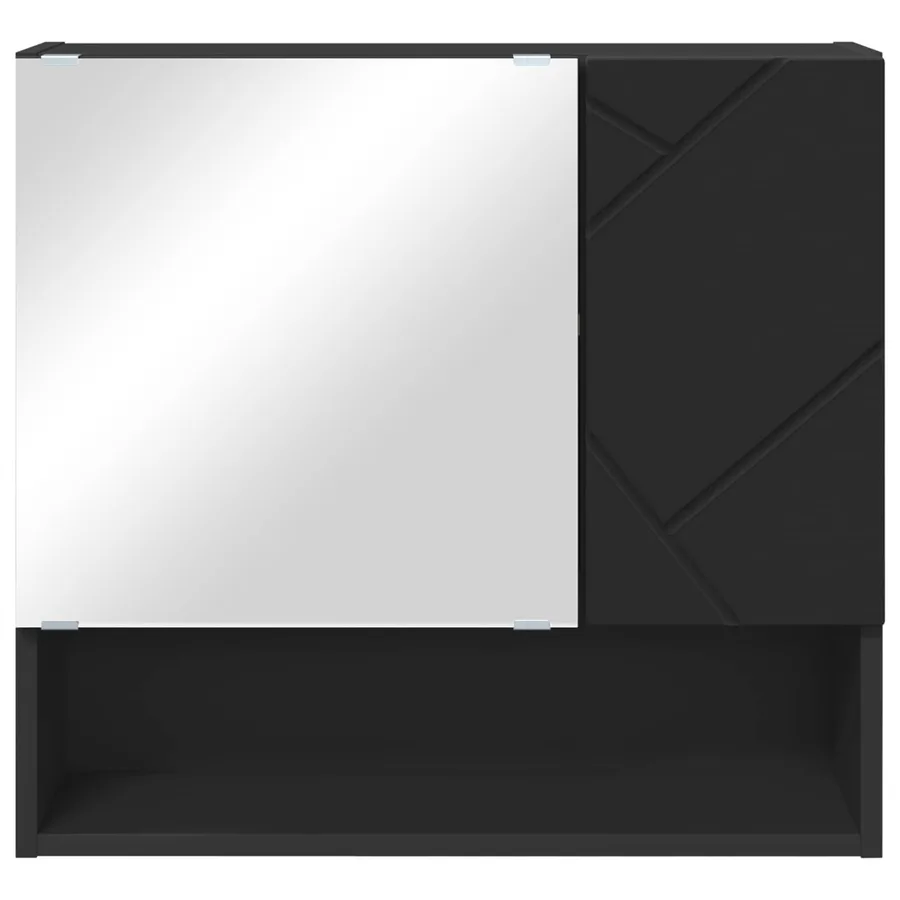 Armoire Miroir Noir 59 x 17 x 55 cm Bois d'ingénierie - 6