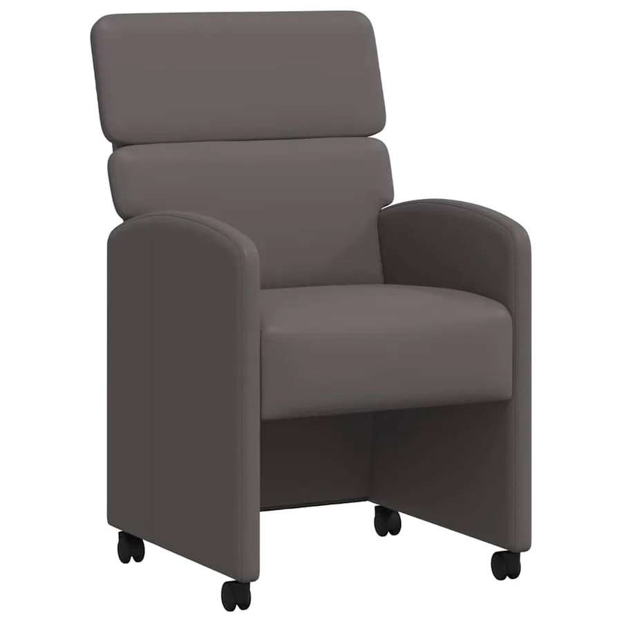 Chaises de Salle à Manger avec Roues 2 pcs Gris 58 x 65 x 98 cm - 2