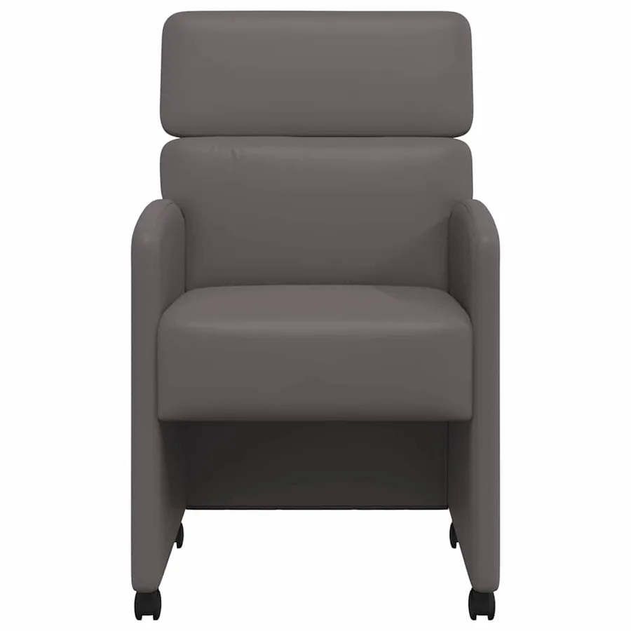 Chaises de Salle à Manger avec Roues 2 pcs Gris 58 x 65 x 98 cm - 4