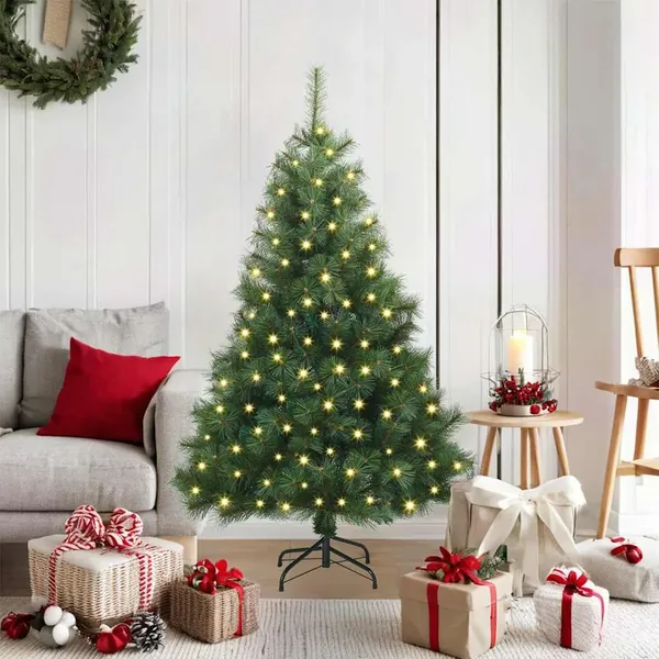 Sapin de Noël artificiel avec 150 LED Vert 120 cm PE et PVC