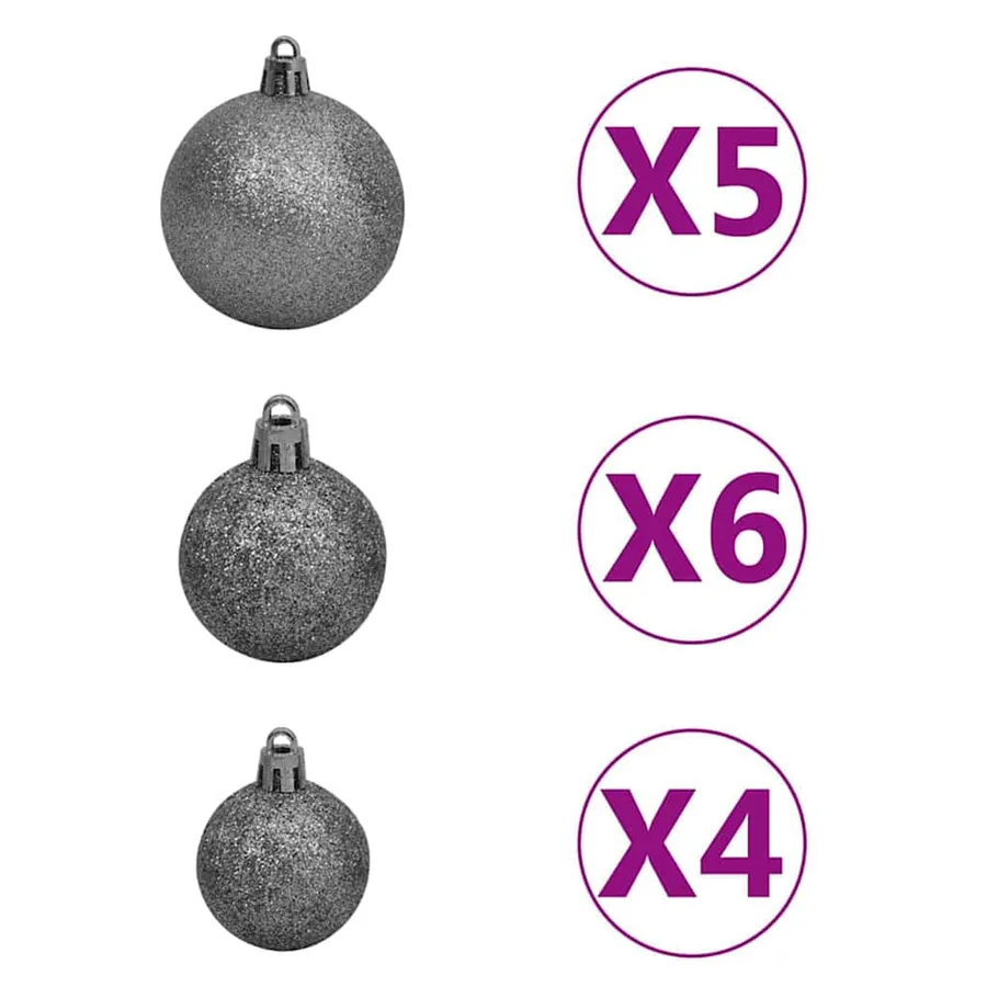 Sapin de Noël artificiel pré-éclairé avec set de boules 120 cm - 10