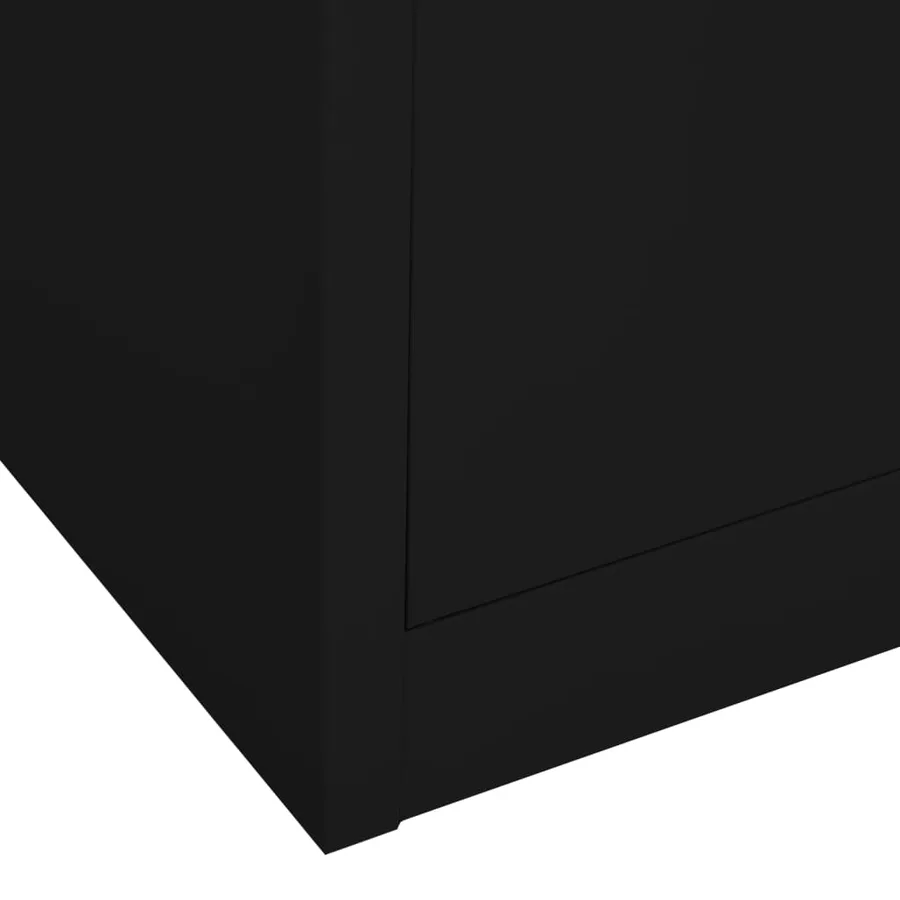 Armoire de bureau Noir 90x40x180 cm Acier - 10