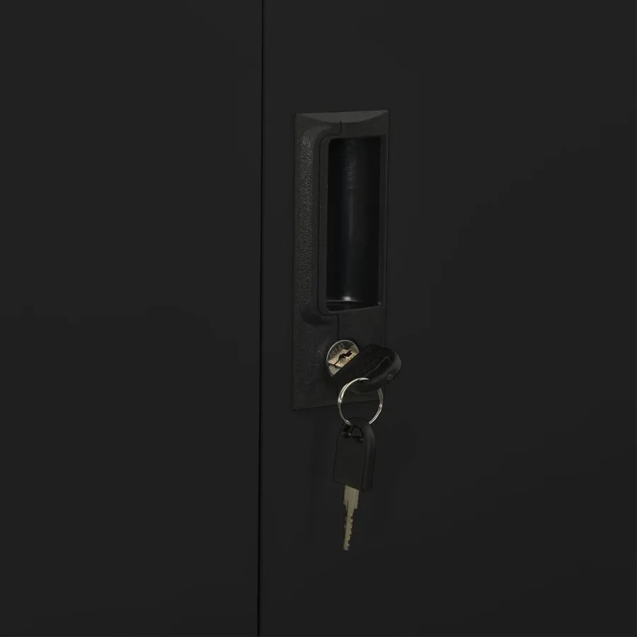 Armoire de bureau Noir 90x40x180 cm Acier - 7