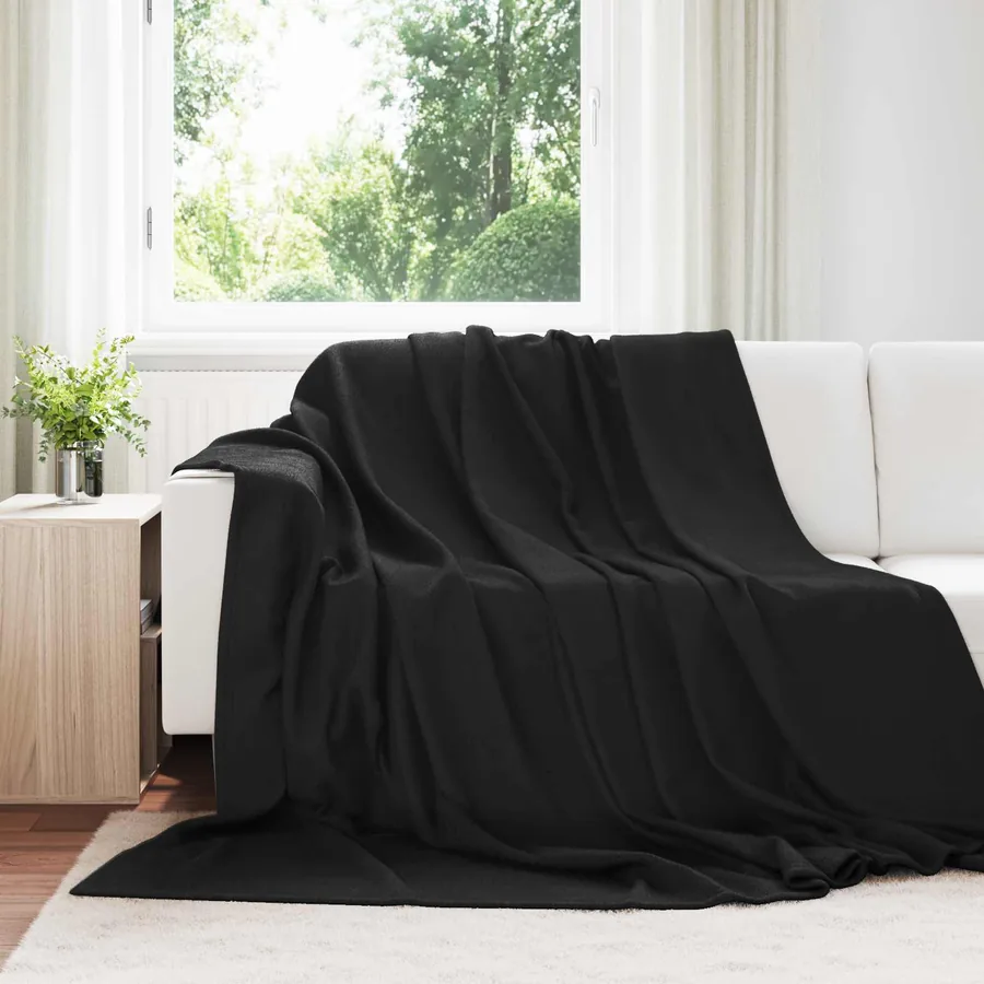 Couvertures à jeter 6 pcs Noir 240 x 220 cm Toison