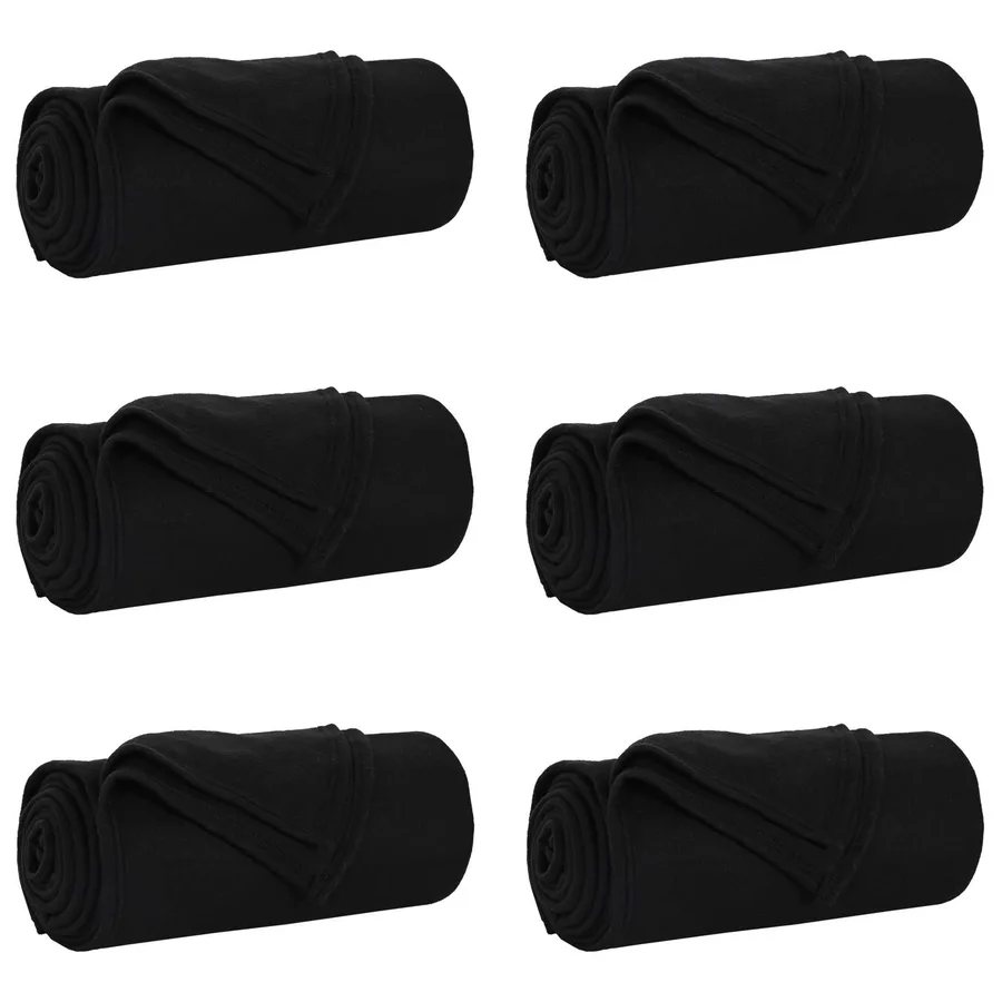 Couvertures à jeter 6 pcs Noir 240 x 220 cm Toison - 2