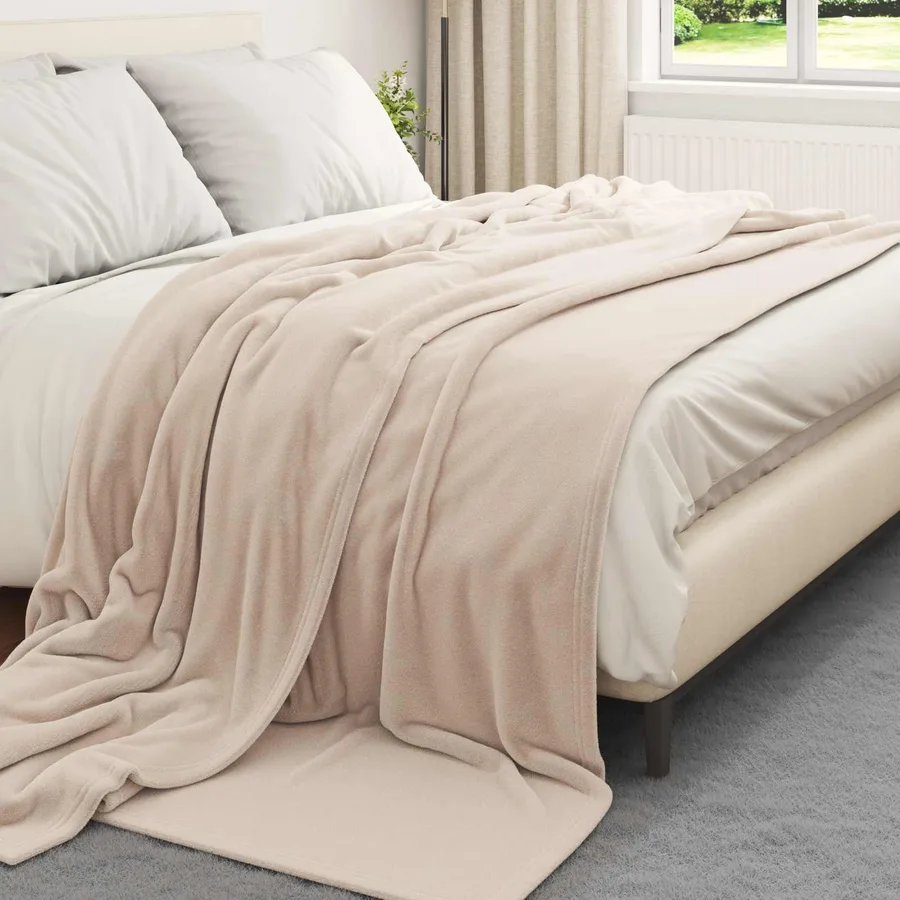 Couvertures à jeter 6 pcs Beige 240 x 270 cm Toison - 3
