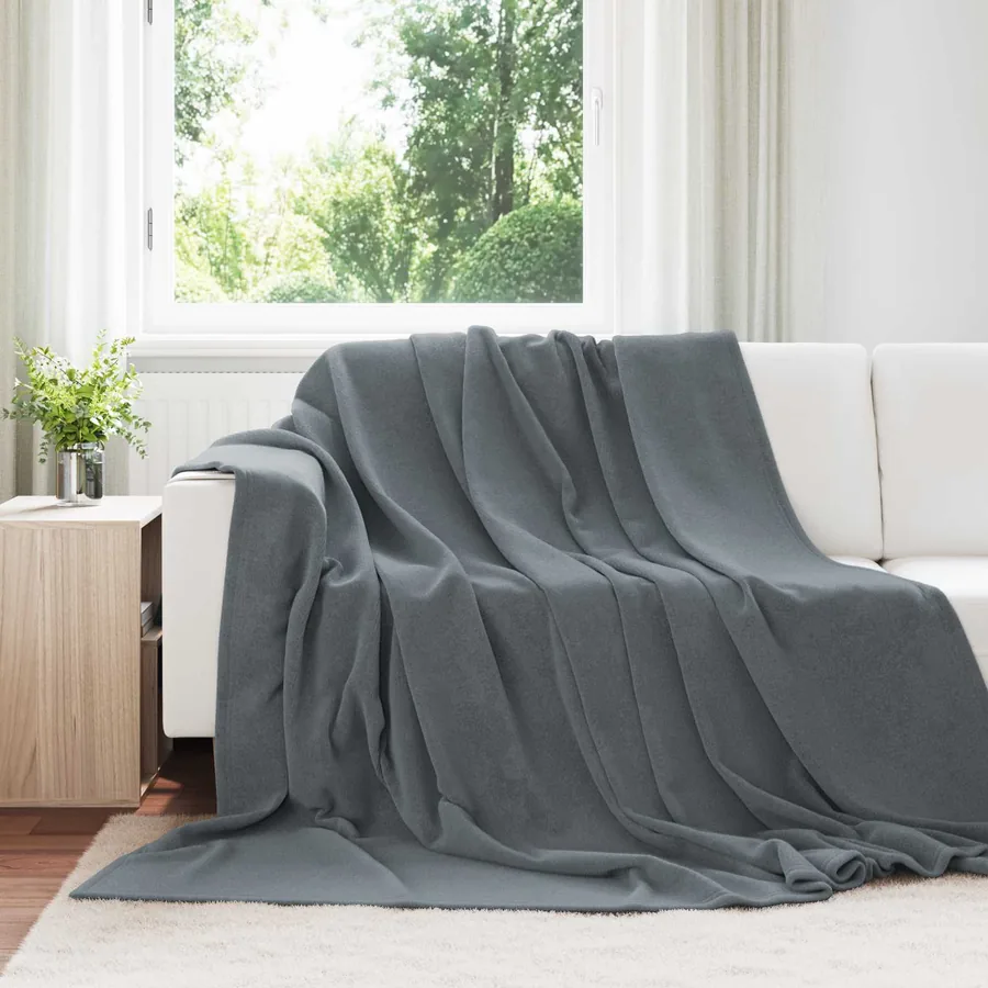 Couvertures à jeter 6 pcs Gris foncé 220 x 240 cm Toison