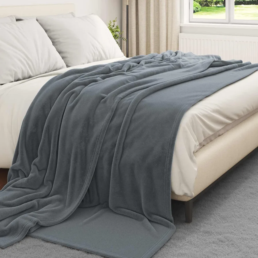 Couvertures à jeter 6 pcs Gris foncé 220 x 240 cm Toison - 3