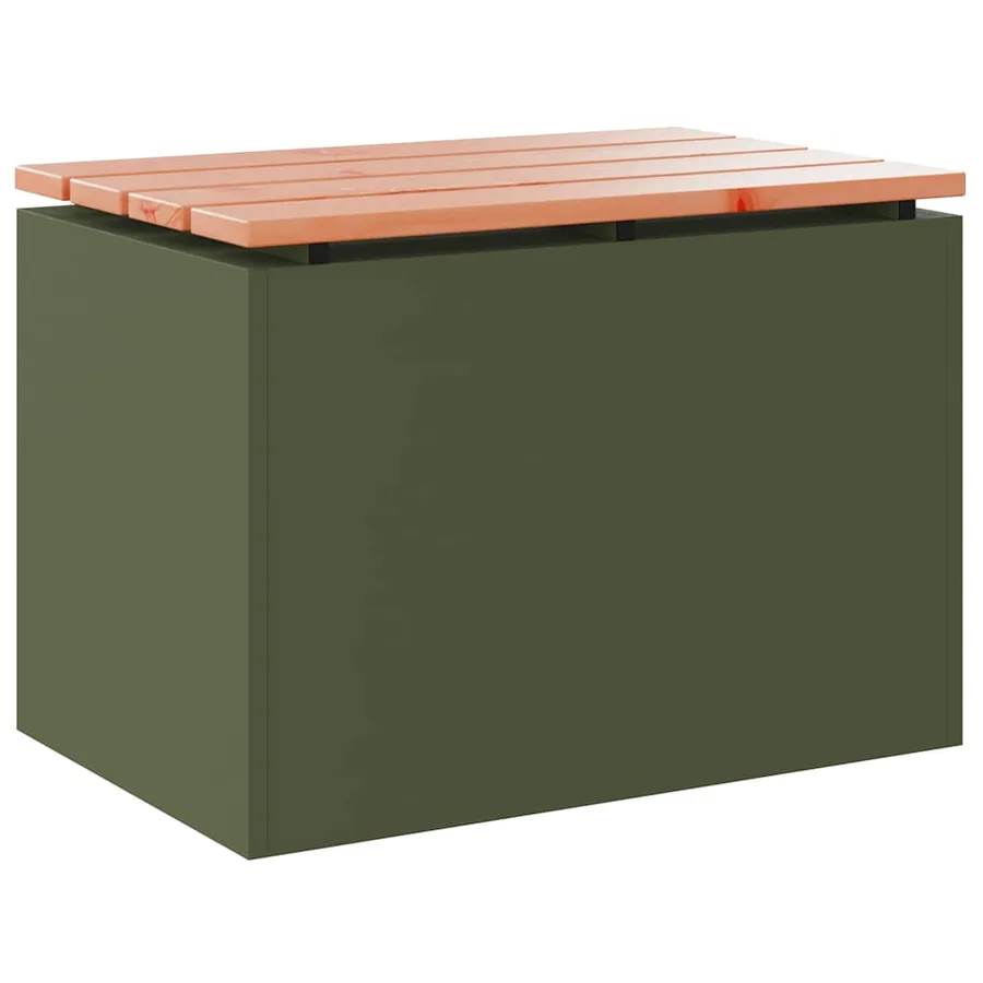 Banc de jardin Vert olive 60 x 40 x 43 cm Acier - 2