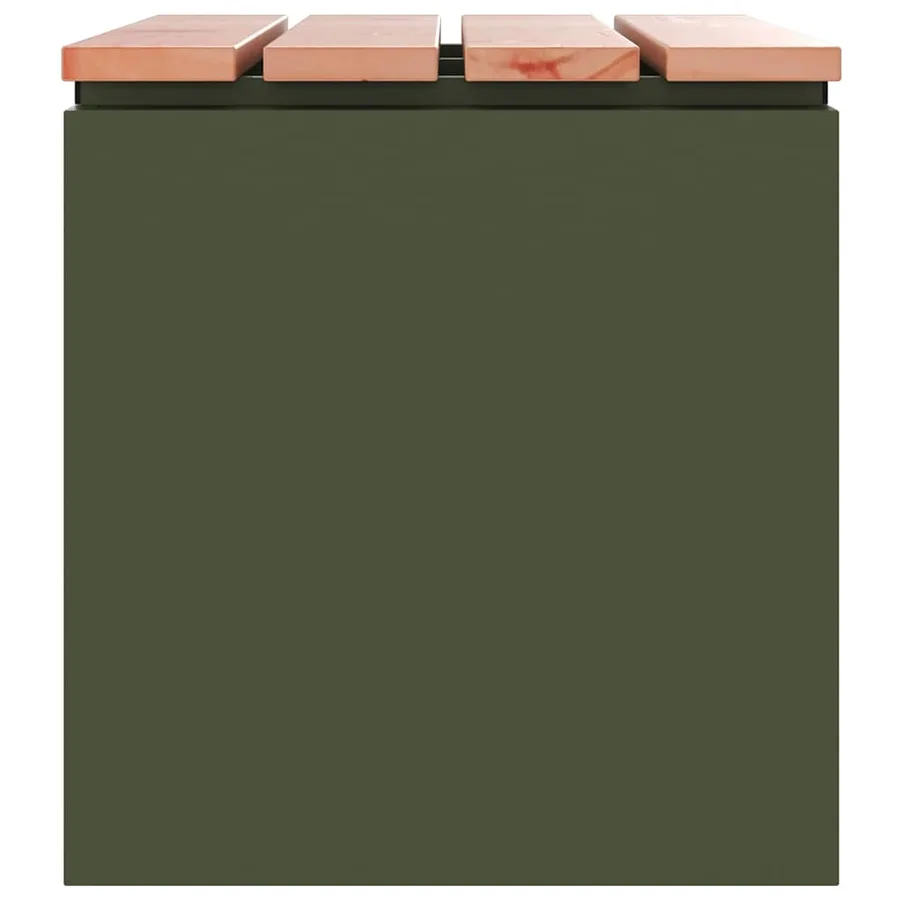 Banc de jardin Vert olive 60 x 40 x 43 cm Acier - 5