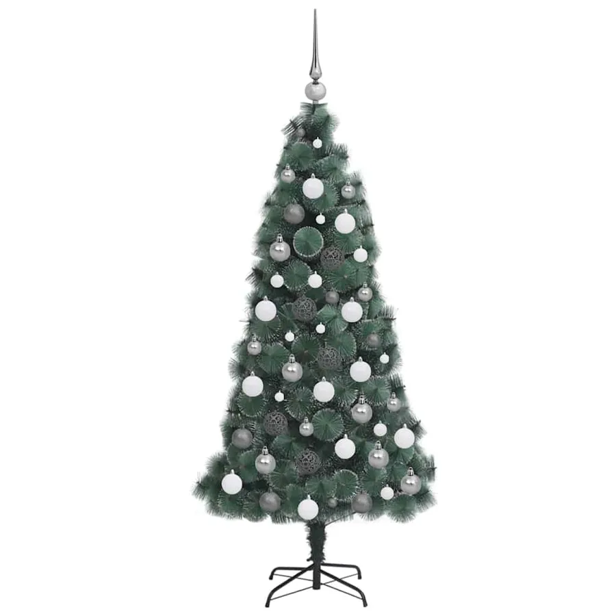 Arbre de Noël artificiel pré-éclairé avec ensemble de boules - 4