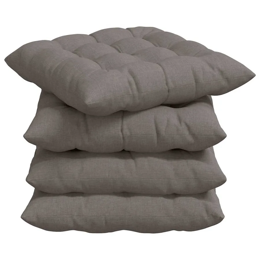 Coussins de siège 4 pcs Taupe 40 x 40 x 6 cm tissu - 2