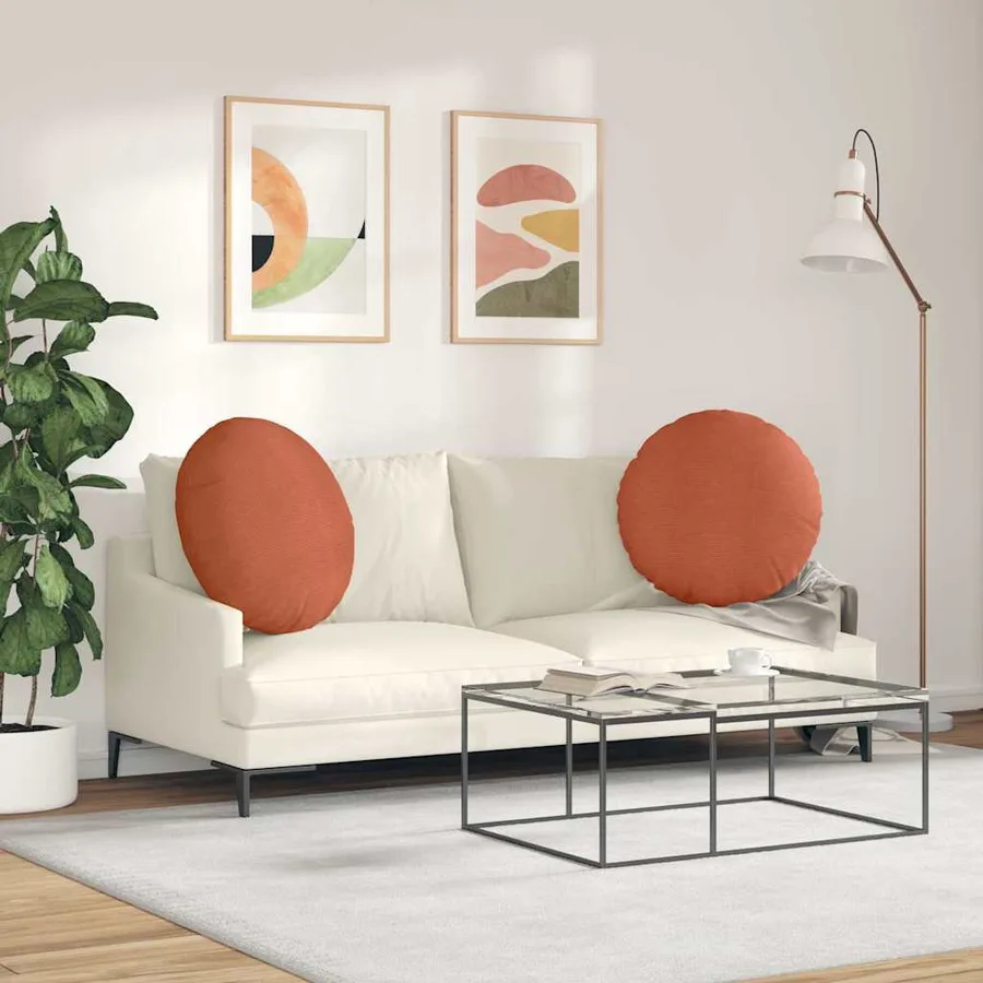 Coussins de siège 2 pcs Rouge orange Ø 80 cm - 4