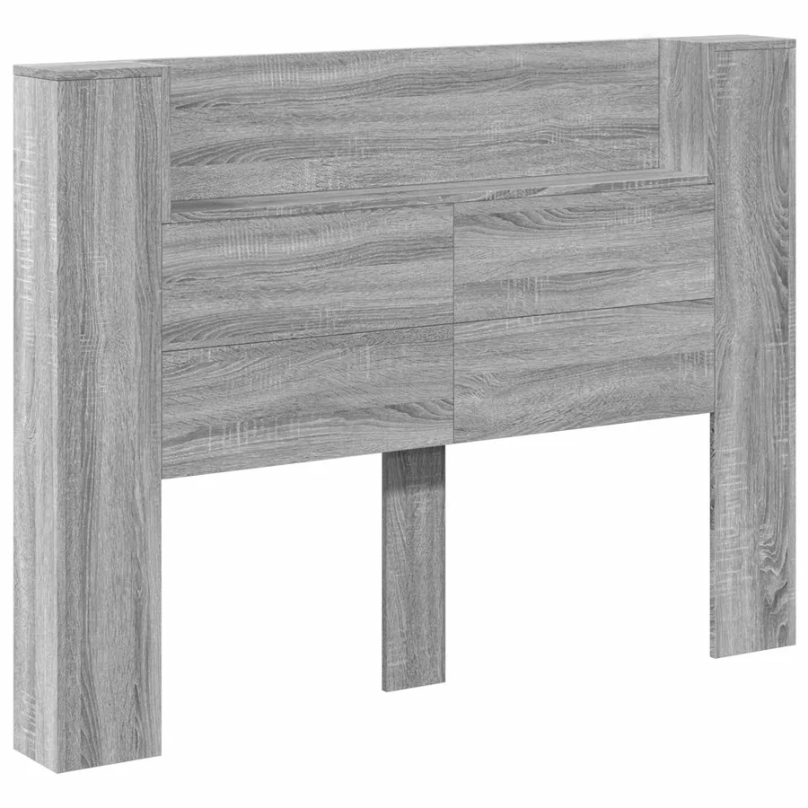 Tête de lit de rangement avec LED Sonoma gris Bois d'ingénierie - 2