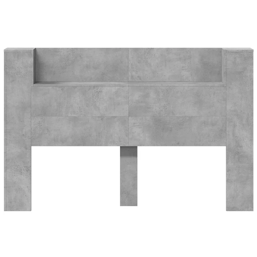 Tête de lit de rangement avec LED Gris béton Bois d'ingénierie - 5