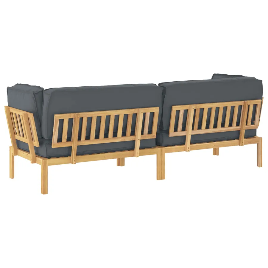 Ensemble de Canapés Uni 2 pcs Anthracite Bois d'Acacia Massif - 10