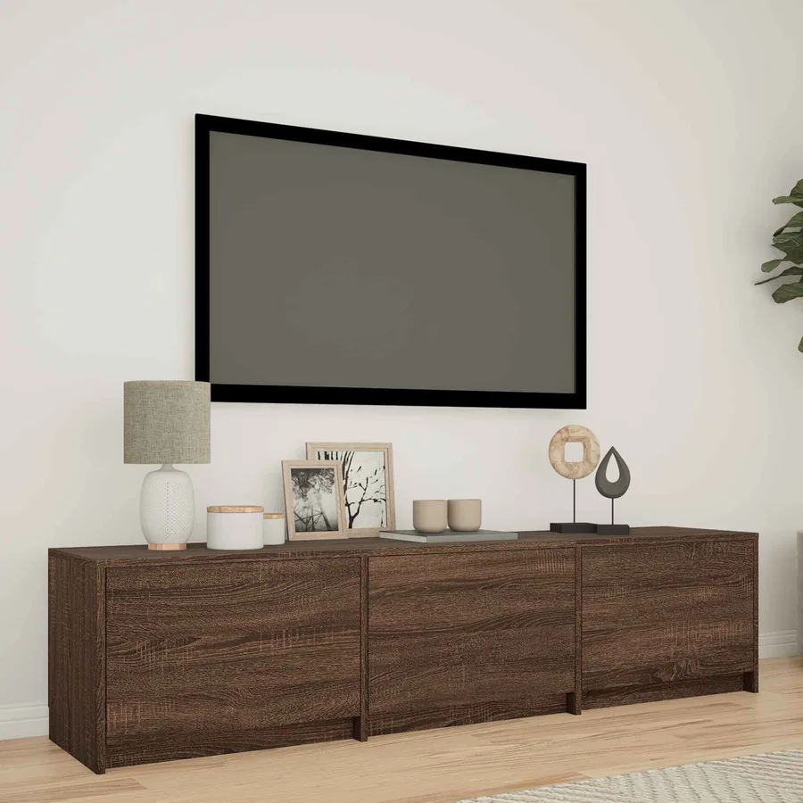 Meuble TV avec LED 165 x 34 x 40 cm Chêne brun