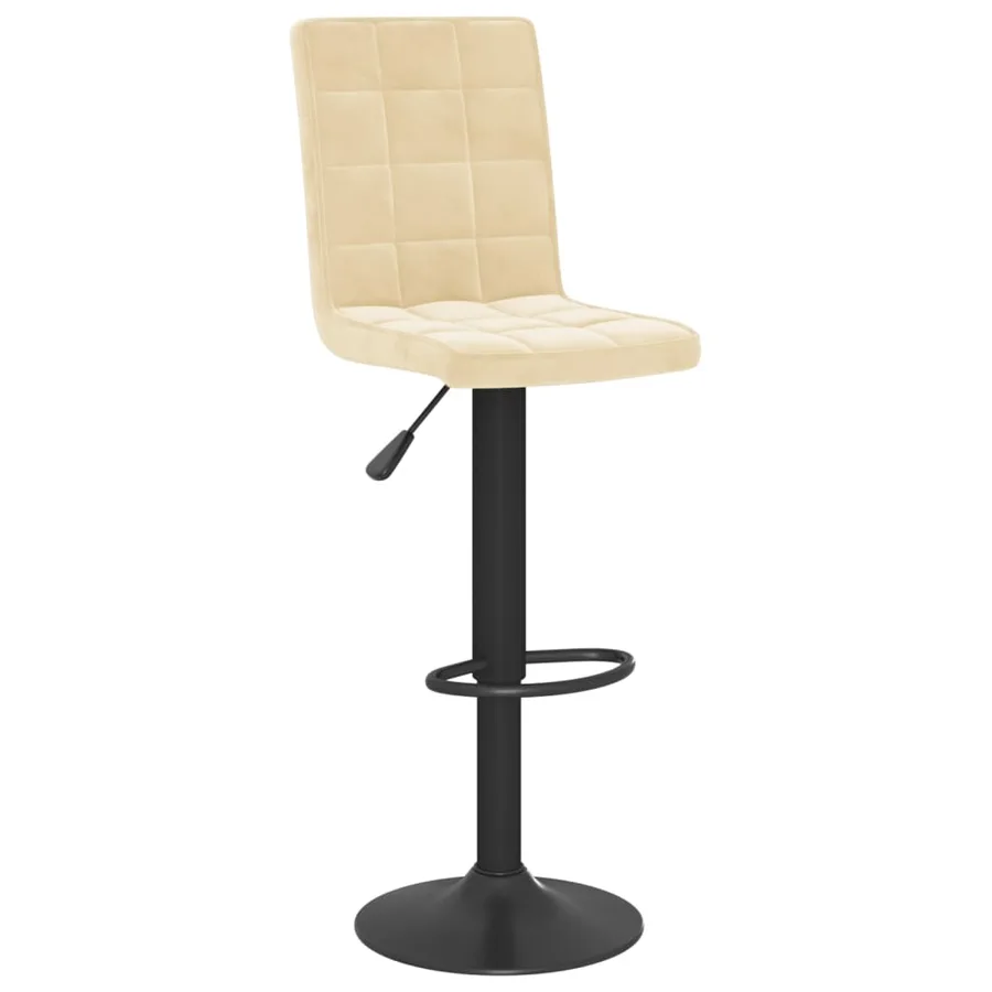Tabourets de bar lot de 2 crème velours - 3