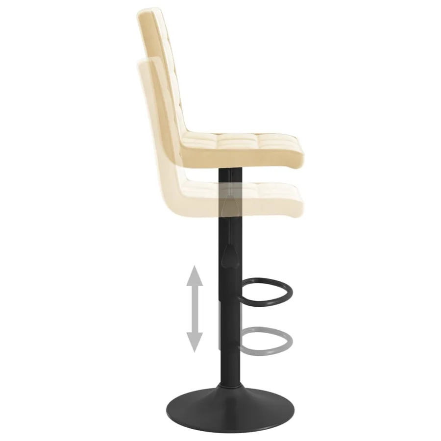 Tabourets de bar lot de 2 crème velours - 7