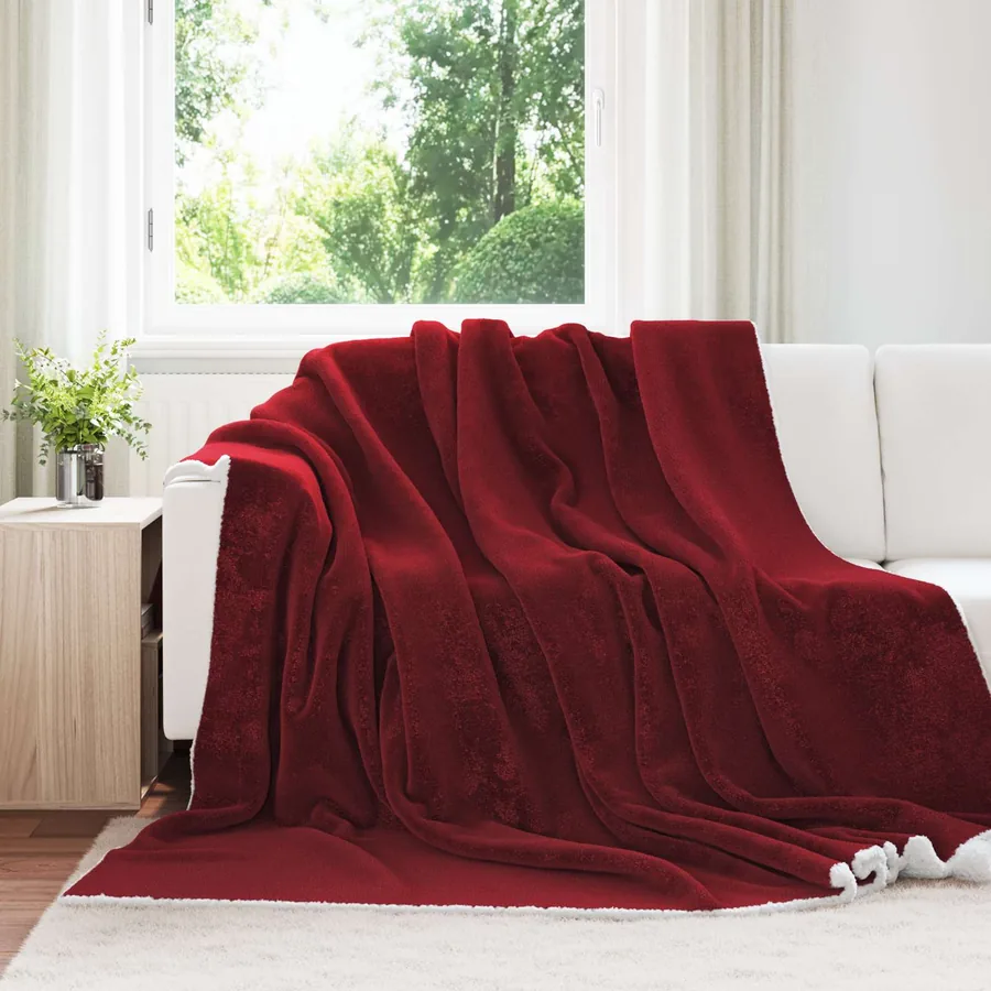 Jeté Rouge Bordeaux 240 x 270 cm Toison