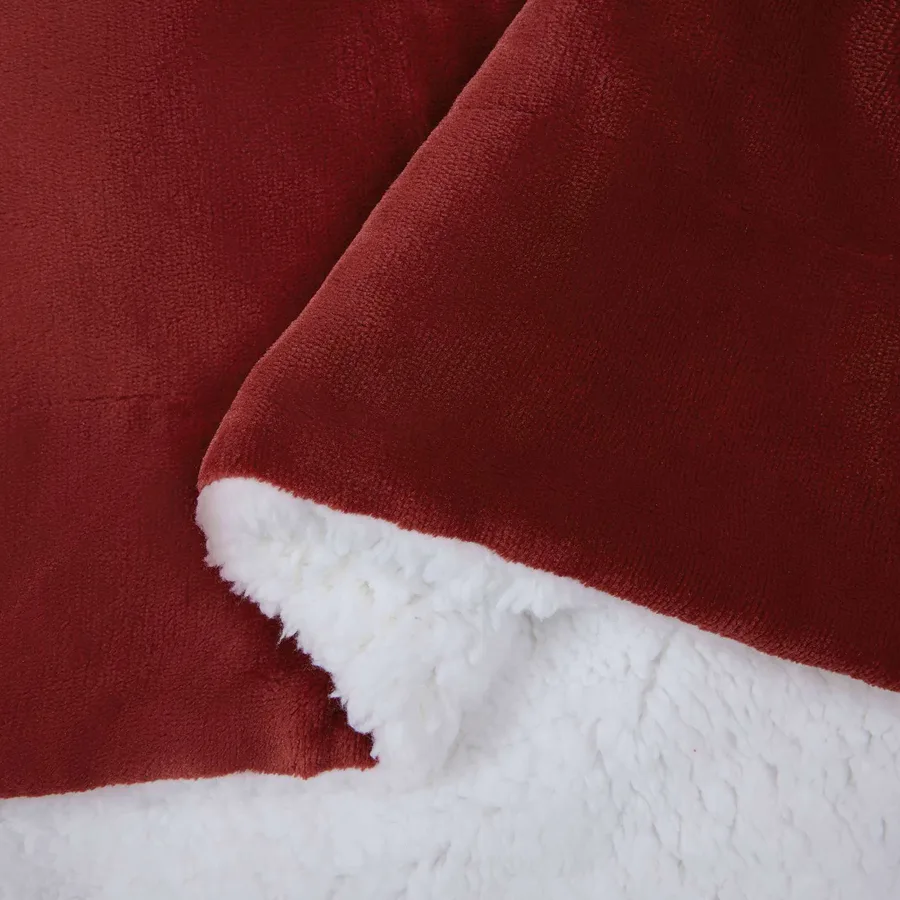 Jeté Rouge Bordeaux 240 x 270 cm Toison - 6