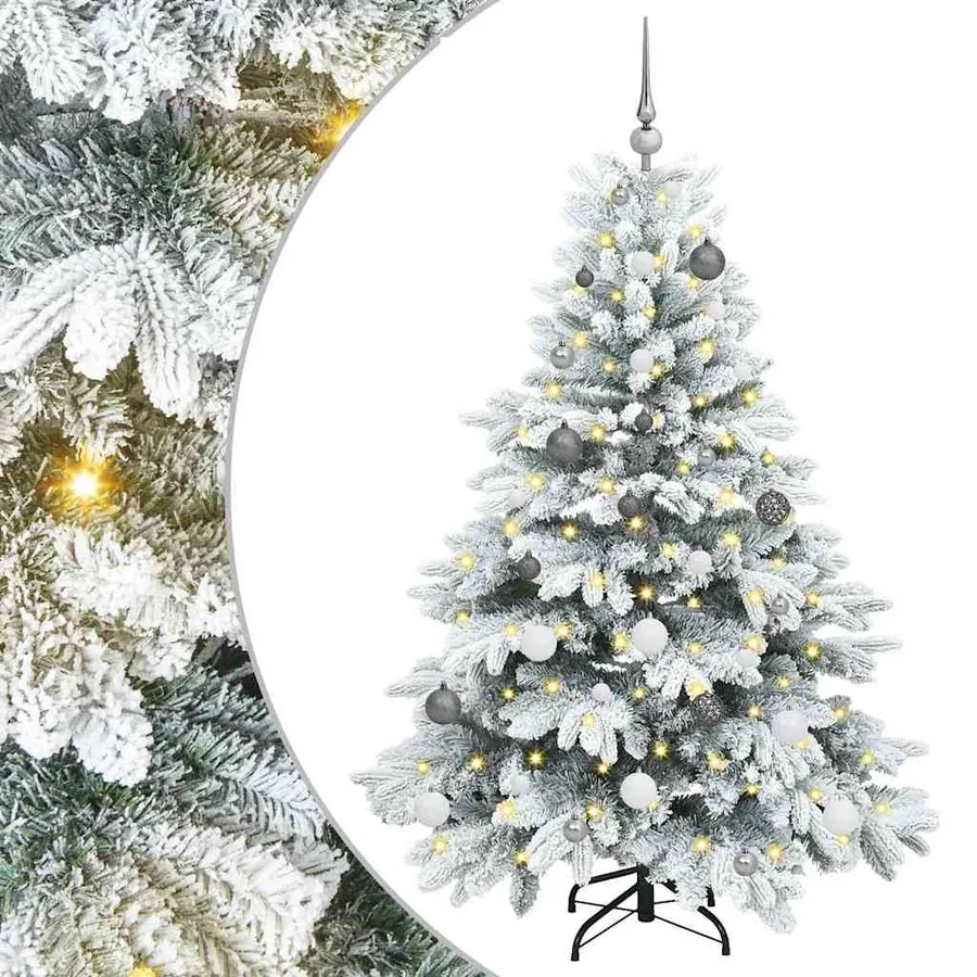 Sapin de Noël artificiel avec 150 LED Blanc 150 cm PE et PVC - 2