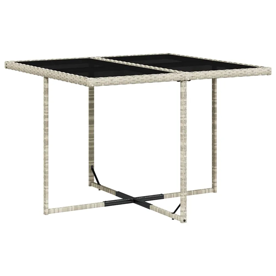 Ensemble à manger de jardin et coussins 9 pcs gris clair rotin - 3