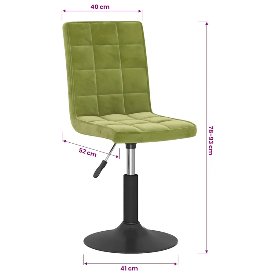 Chaises pivotantes à manger lot de 2 vert clair velours - 10