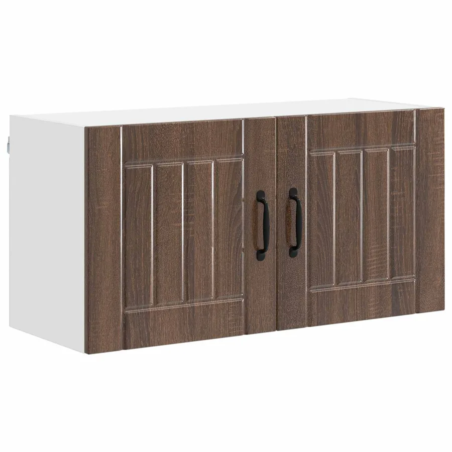 Meuble mural LUCCA Chêne brun 80 x 31 x 40 cm Bois d'ingénierie - 2