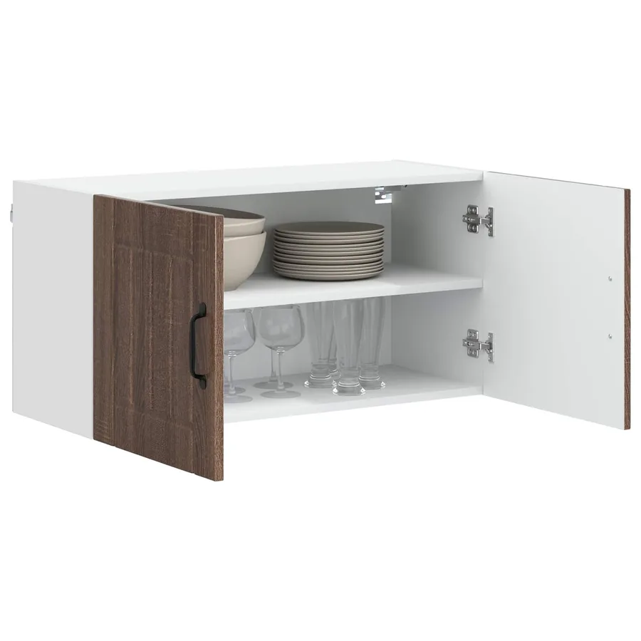 Meuble mural LUCCA Chêne brun 80 x 31 x 40 cm Bois d'ingénierie - 3