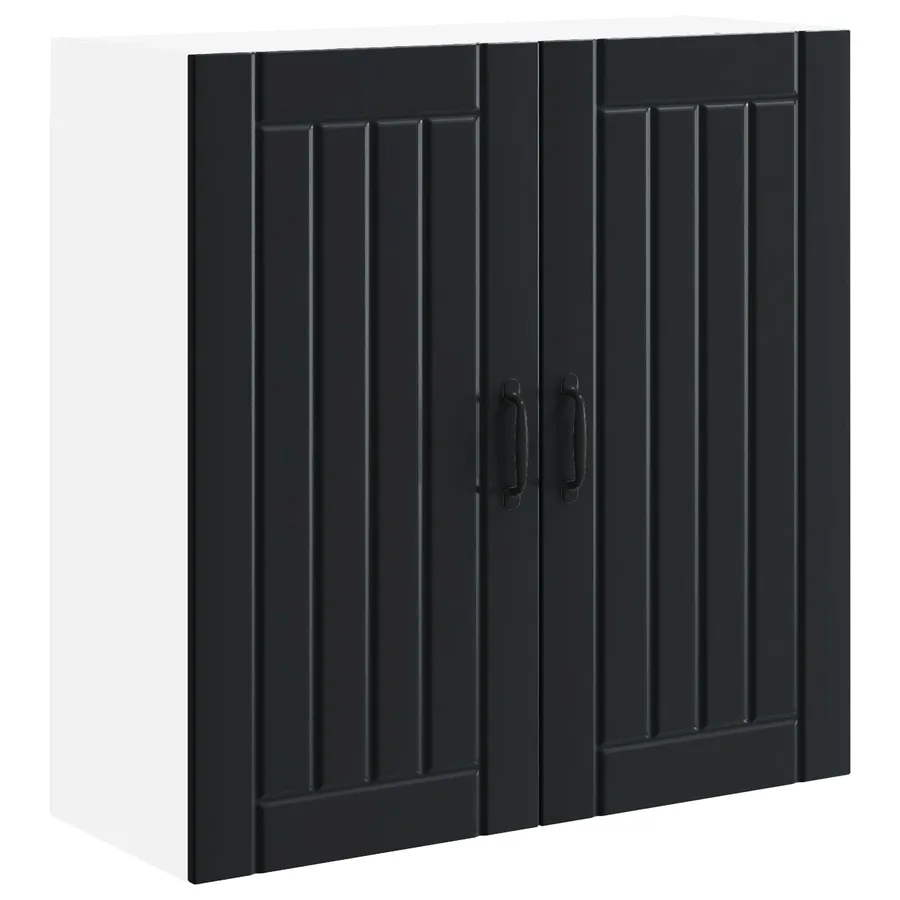 Meuble mural LUCCA Noir 80 x 31 x 80 cm Bois d'ingénierie - 2