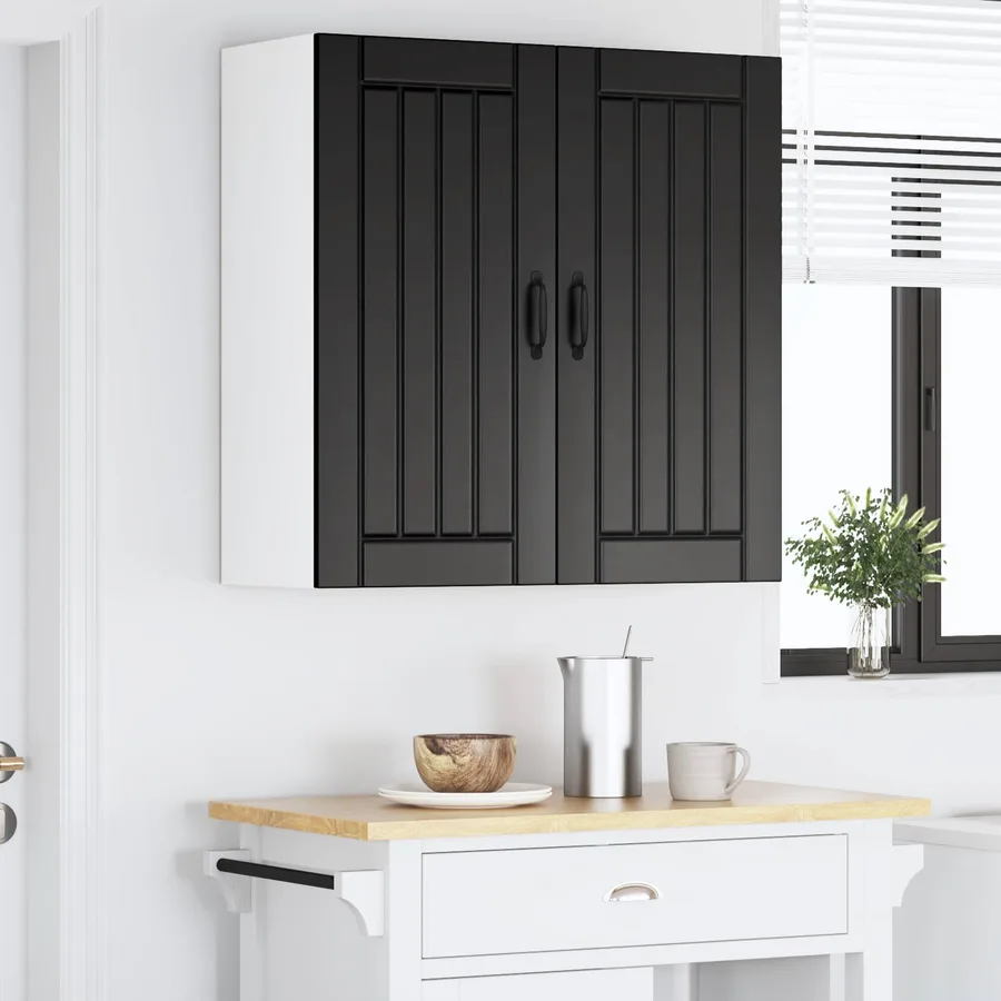 Meuble mural LUCCA Noir 80 x 31 x 80 cm Bois d'ingénierie - 4
