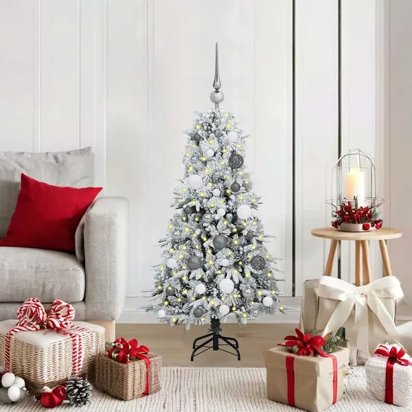 Sapin de Noël Artificiel à Branches Articulées Blanc 120 cm