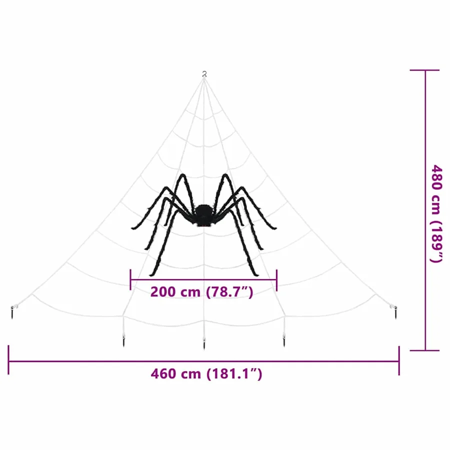 Décoration d'araignée d'Halloween avec toiles 2 pcs Polyester - 11