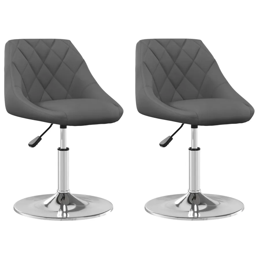 Chaises pivotantes à manger lot de 2 Gris foncé Velours - 2
