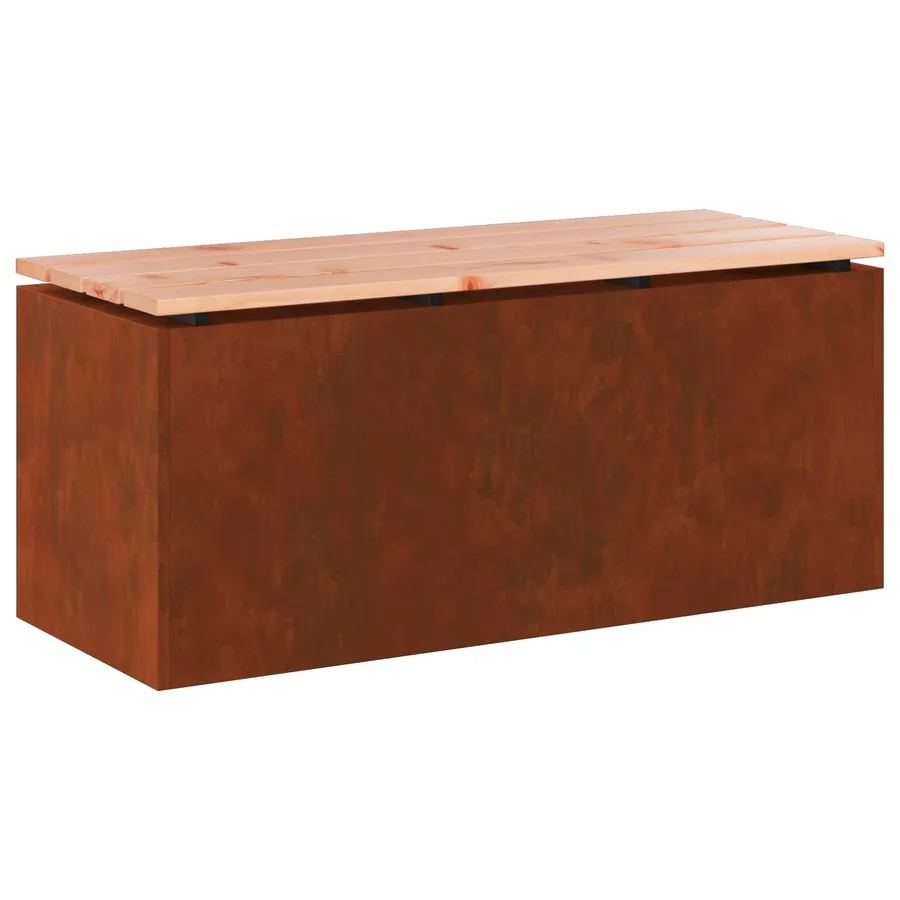 Banc de jardin 2 -Seater 100 x 40 x 43 cm Rouillé Rectangulaire - 2