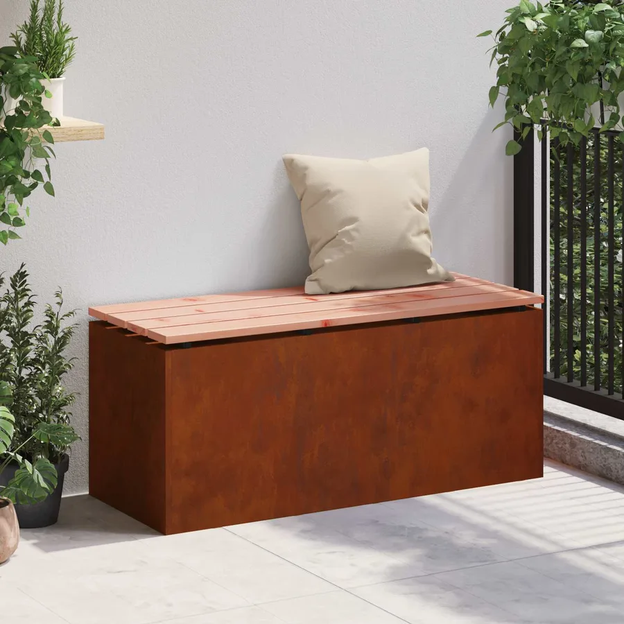 Banc de jardin 2 -Seater 100 x 40 x 43 cm Rouillé Rectangulaire - 3