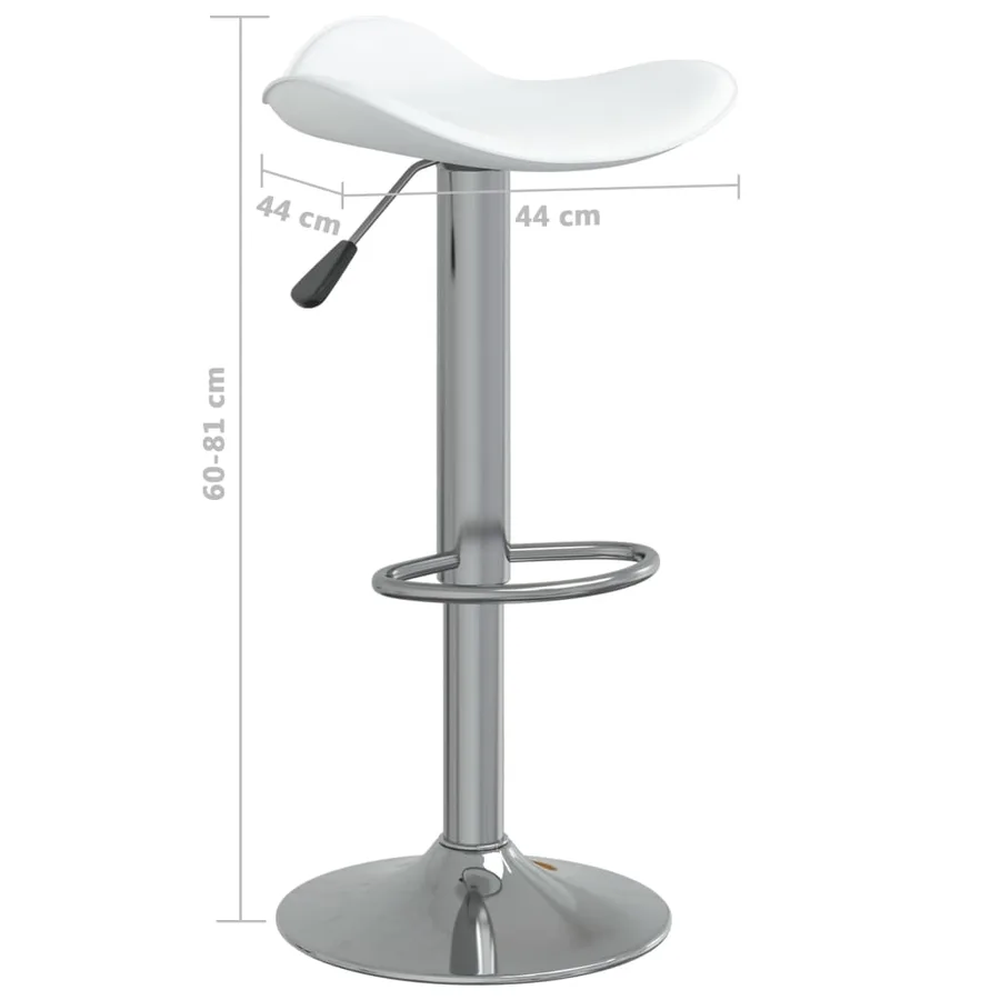 Tabouret de bar Blanc Acier chromé et cuir artificiel - 9